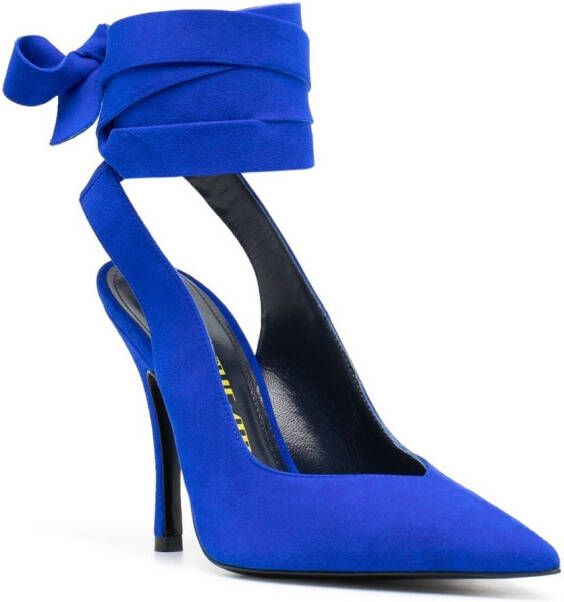 The Attico Venus leren slingback pumps Blauw