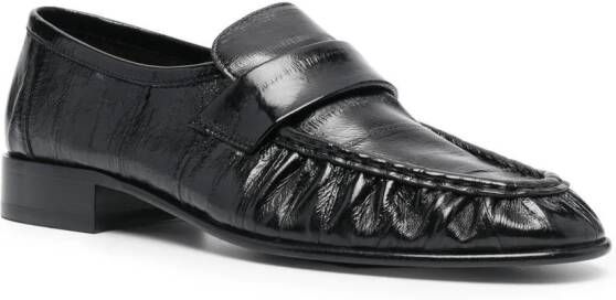 The Row Leren loafers Zwart