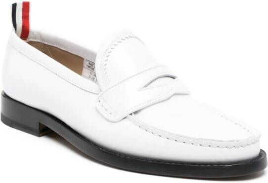 Thom Browne Varsity leren loafers Wit