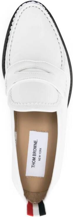 Thom Browne Varsity leren loafers Wit