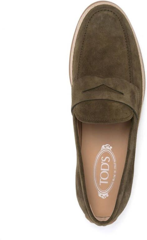 Tod's Suède loafers Groen