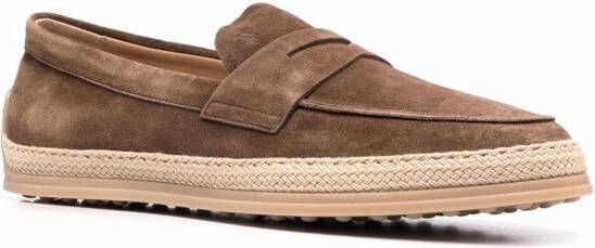 Tod's Geweven loafers Bruin