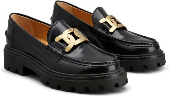 Tod's Gomma Pesante leren loafers Zwart