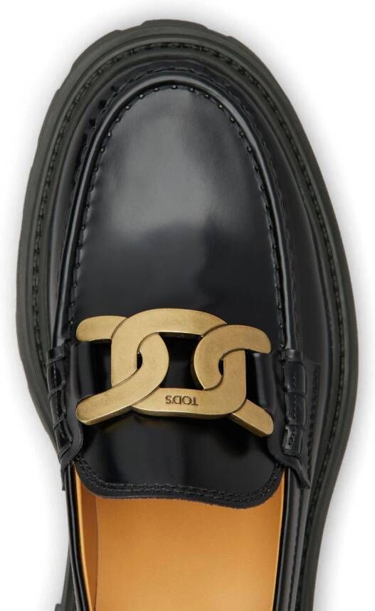 Tod's Gomma Pesante leren loafers Zwart