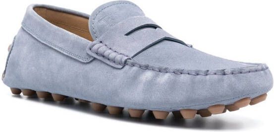 Tod's Gommino suède loafers Blauw