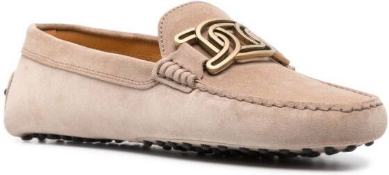 Tod's Kate Gommino suède loafers Beige