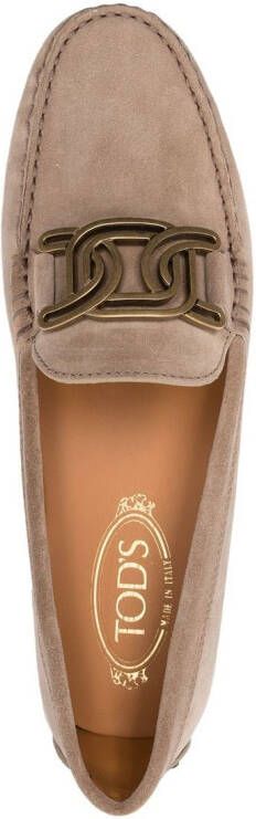 Tod's Kate Gommino suède loafers Beige