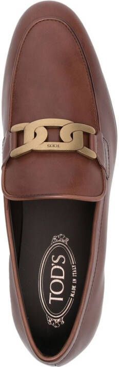 Tod's Kate loafers met kettingdetail Bruin