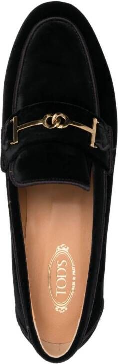 Tod's Loafers met logodetail Zwart