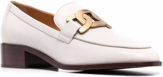 Tod's Loafers met logoplakkaat Beige