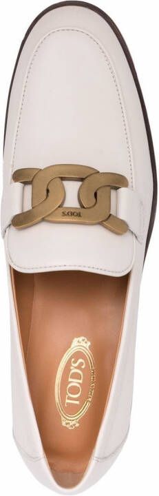 Tod's Loafers met logoplakkaat Beige