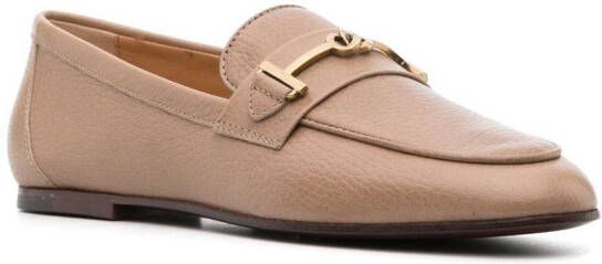 Tod's Loafers met logoplakkaat Beige