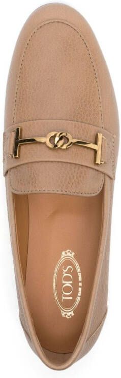 Tod's Loafers met logoplakkaat Beige