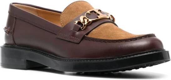 Tod's Loafers met logoplakkaat Bruin