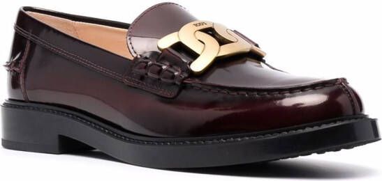 Tod's Loafers met logoplakkaat Rood