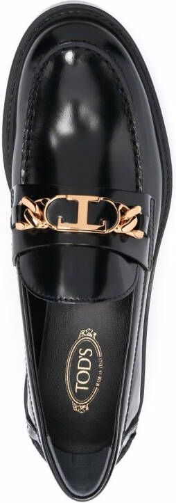 Tod's Loafers met logoplakkaat Zwart