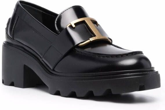 Tod's Loafers met logoplakkaat Zwart