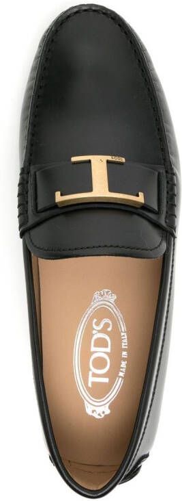 Tod's Loafers met logoplakkaat Zwart