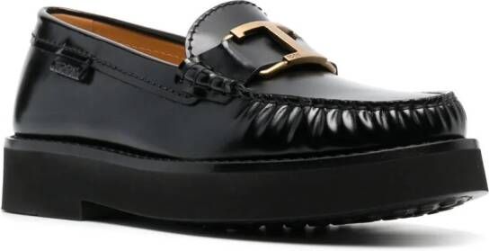 Tod's Loafers met logoplakkaat Zwart