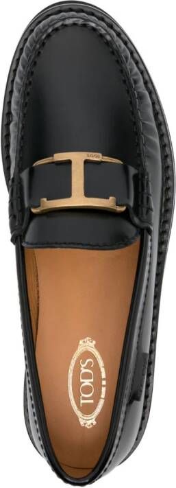 Tod's Loafers met logoplakkaat Zwart