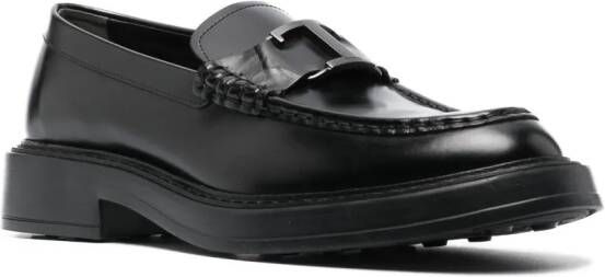 Tod's Loafers met logoplakkaat Zwart