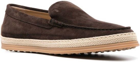 Tod's Loafers met raffia zool Zwart