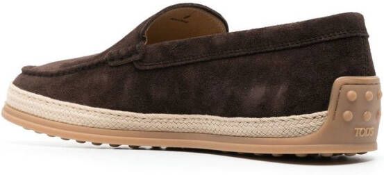 Tod's Loafers met raffia zool Zwart