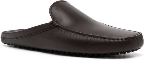 Tod's Sabot leren slippers Bruin