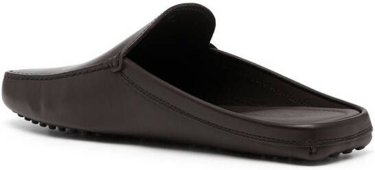 Tod's Sabot leren slippers Bruin