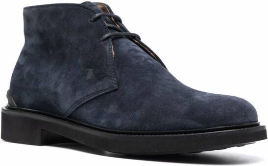 Tod's Suède veterlaarzen Blauw