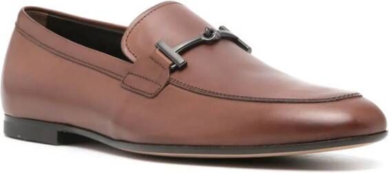 Tod's T Ring leren loafers Bruin