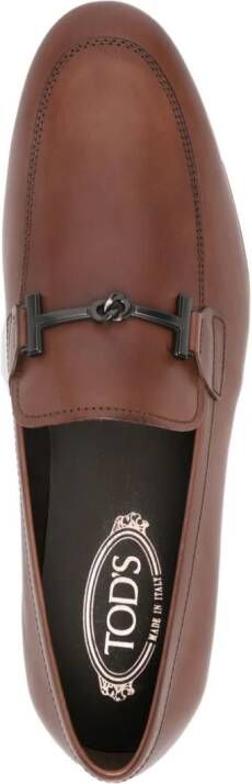 Tod's T Ring leren loafers Bruin