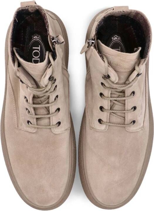 Tod's W.G. enkellaarzen met veters Beige