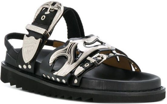 Toga Pulla Sandalen met studs Zwart