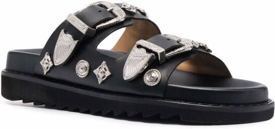 Toga Pulla Sandalen met zijgesp Zwart