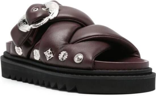 Toga Virilis Gewatteerde leren sandalen Rood