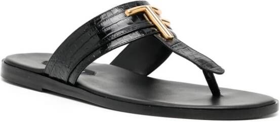 TOM FORD Brighton leren sandalen Zwart