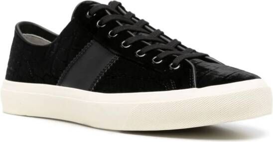 TOM FORD Cambridge fluwelen sneakers Zwart