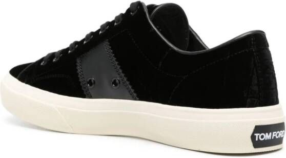 TOM FORD Cambridge fluwelen sneakers Zwart