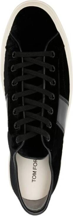 TOM FORD Cambridge fluwelen sneakers Zwart