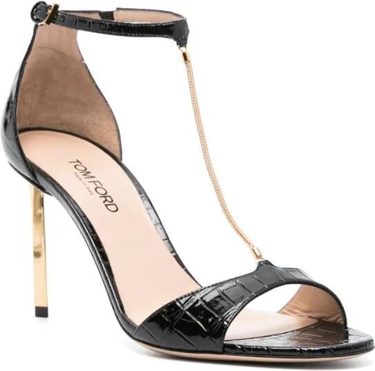 TOM FORD Emanuelle leren sandalen Zwart