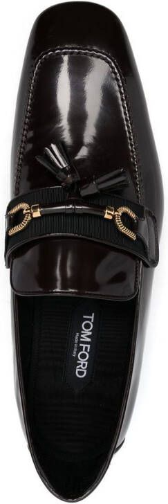 TOM FORD Loafers met horsebitdetail Bruin