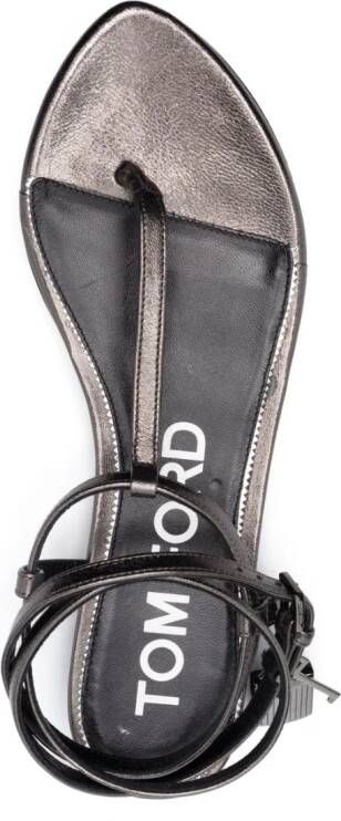 TOM FORD Padlock leren sandalen Grijs