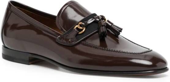 TOM FORD Lakleren loafers Bruin