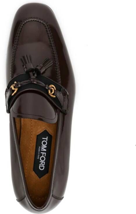 TOM FORD Lakleren loafers Bruin