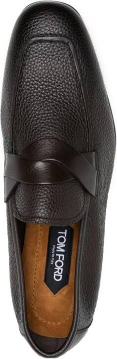 TOM FORD Sean leren loafers Bruin