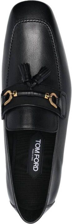 TOM FORD Loafers met vierkante neus Zwart