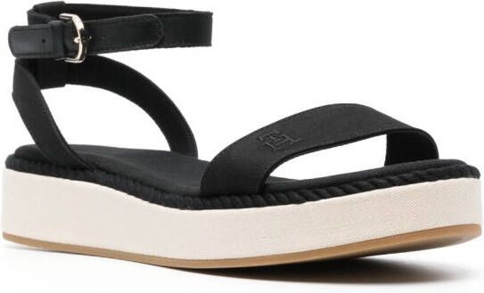 Tommy Hilfiger Sandalen met geborduurd logo Zwart