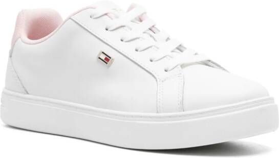 Tommy Hilfiger Flag Court leren sneakers Wit