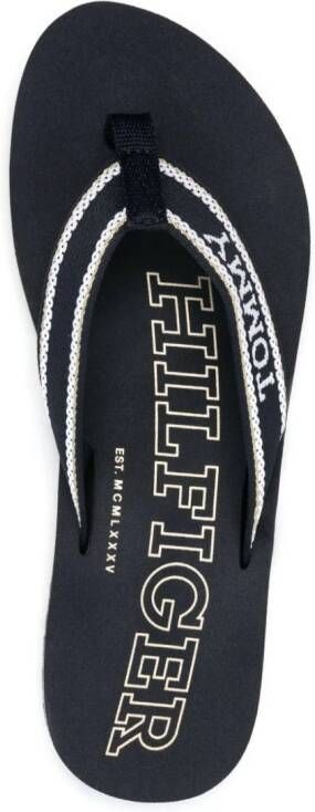 Tommy Hilfiger Teenslippers met logo jacquard Blauw